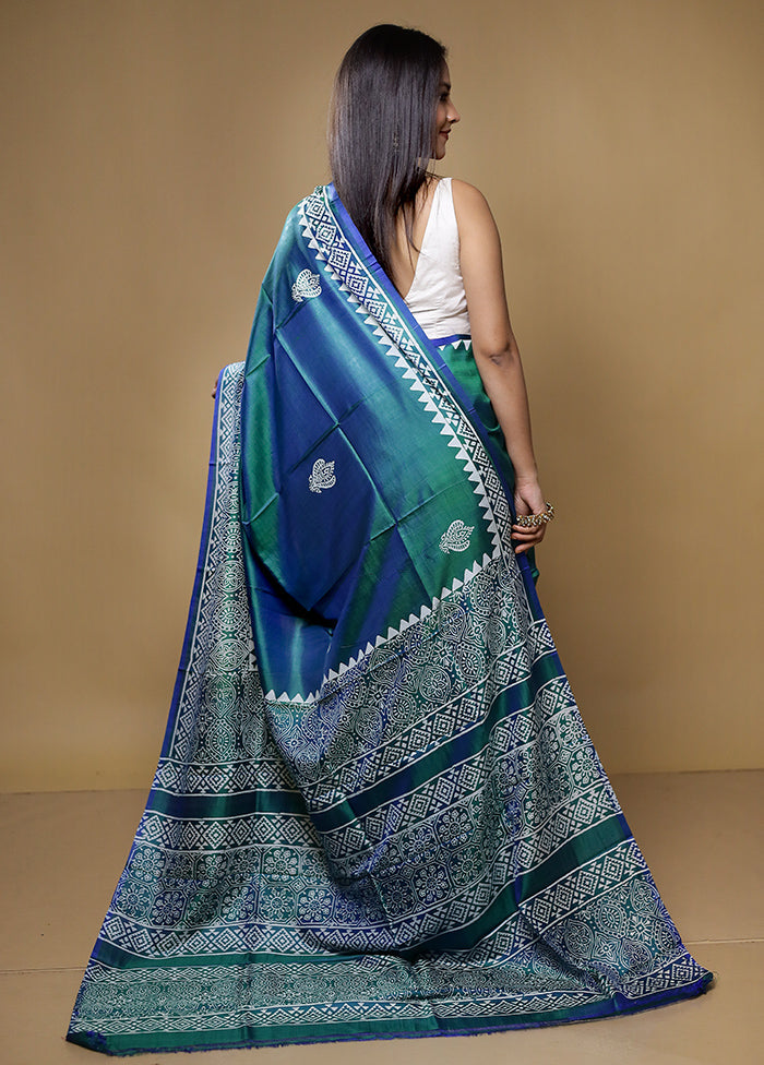 Green Pure Bishnupuri Silk Saree Without Blouse Piece