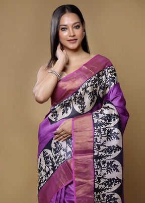 Multicolor Tussar Silk Saree With Blouse Piece