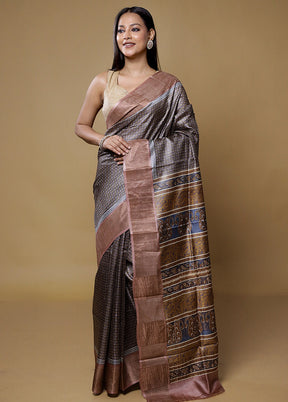 Multicolor Tussar Silk Saree With Blouse Piece