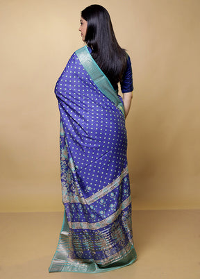 Purple Tussar Silk Saree With Blouse Piece