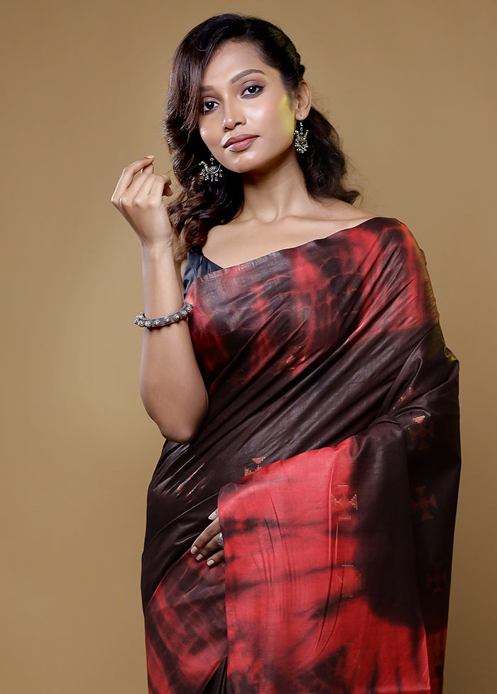 Brown Tussar Silk Saree With Blouse Piece