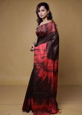 Brown Tussar Silk Saree With Blouse Piece