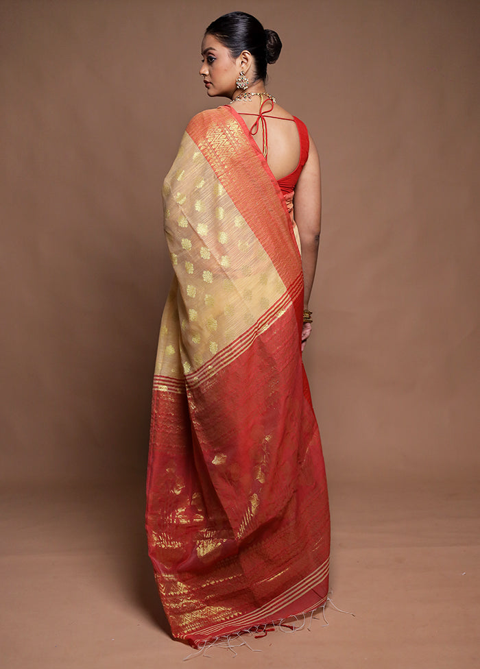 Yellow Cotton Saree With Blouse Piece