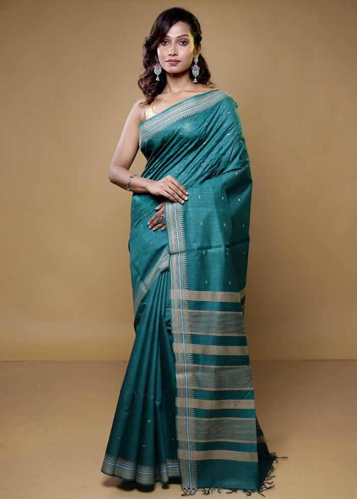 Brown Tussar Silk Saree With Blouse Piece