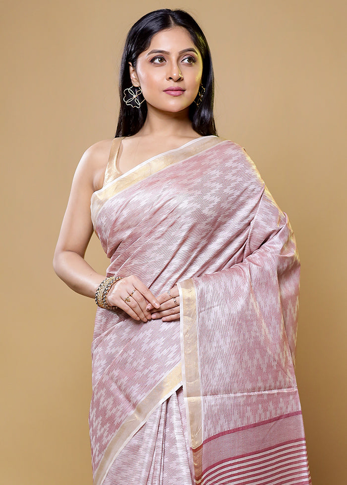 Cream Tussar Silk Saree With Blouse Piece