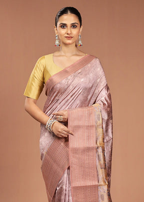 Pink Dupion Silk Saree With Blouse Piece