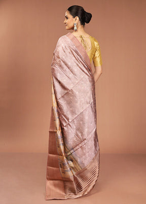 Pink Dupion Silk Saree With Blouse Piece
