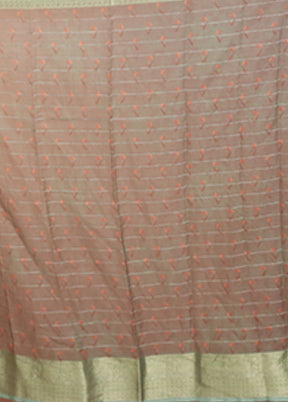 Blue Organza Saree With Blouse Piece