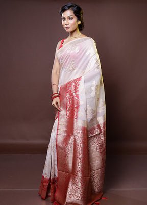 White Organza Saree With Blouse Piece