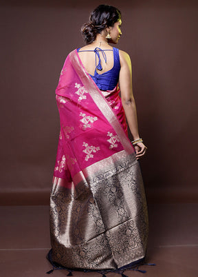 Pink Organza Saree With Blouse Piece