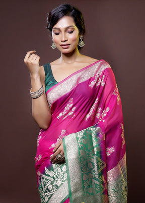 Pink Organza Saree With Blouse Piece