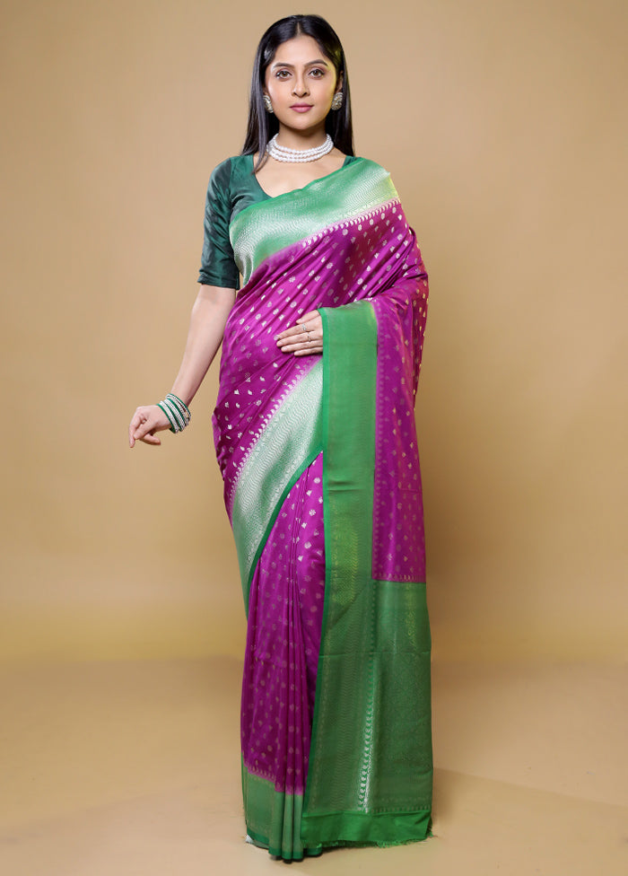 Purple Dupion Silk Saree With Blouse Piece