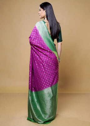 Purple Dupion Silk Saree With Blouse Piece