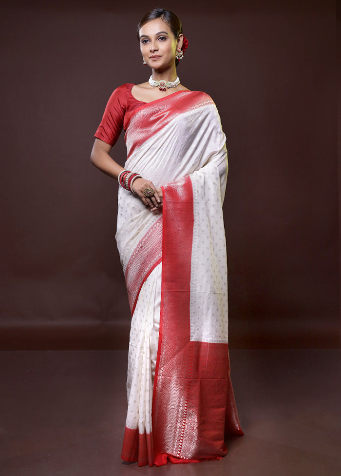 Grey Dupion Silk Saree With Blouse Piece