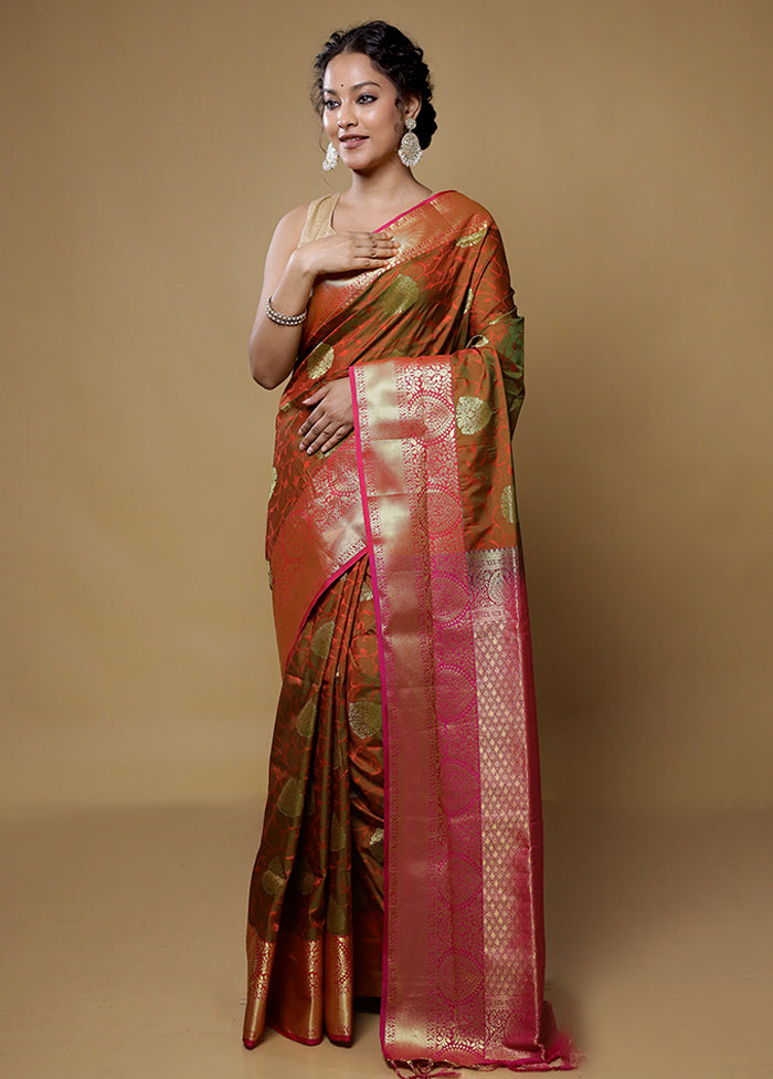 Purple Kanjivaram Silk Saree With Blouse Piece