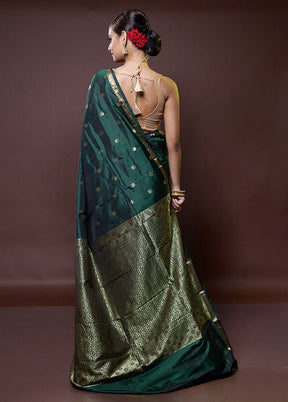 Green Kanjivaram Silk Saree With Blouse Piece