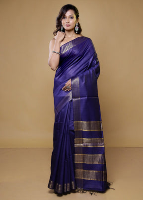 Cream Tussar Silk Saree With Blouse Piece