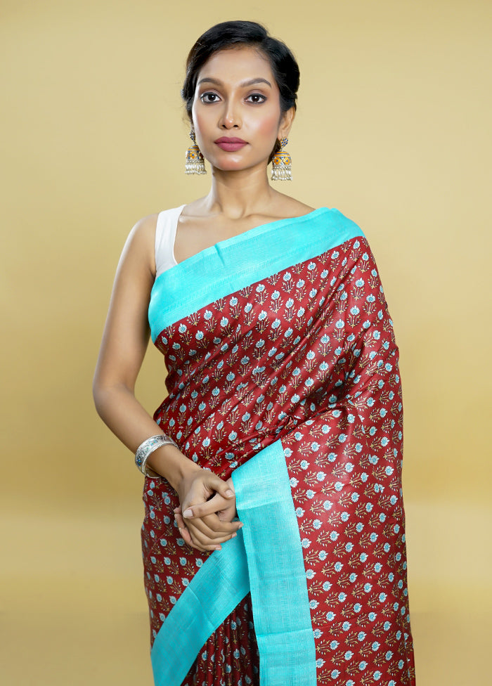 Multicolor Printed Pure Silk Saree Without Blouse Piece