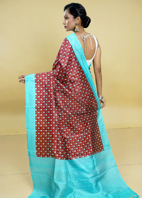 Multicolor Printed Pure Silk Saree Without Blouse Piece