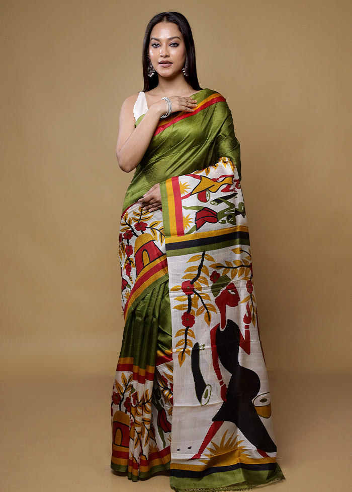 Multicolor Printed Pure Silk Saree Without Blouse Piece