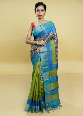 Multicolor Tussar Silk Saree With Blouse Piece