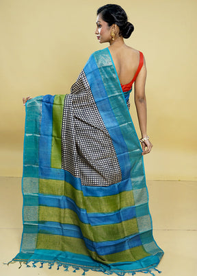 Multicolor Tussar Silk Saree With Blouse Piece