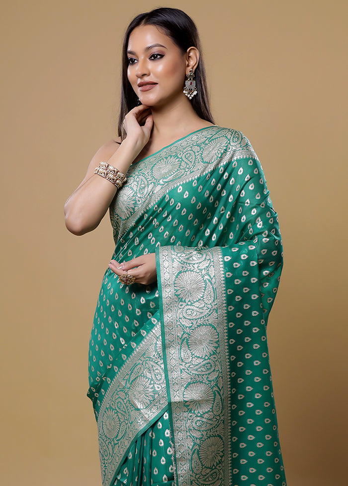 Green Dupion Silk Saree With Blouse Piece