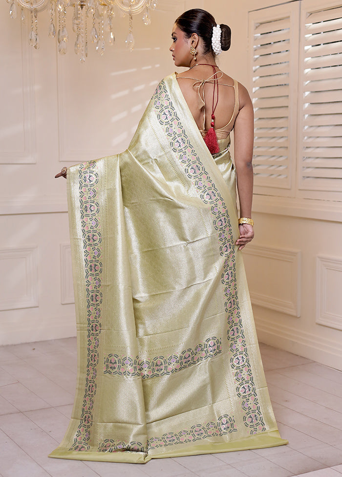 Green Kanjivaram Silk Saree With Blouse Piece