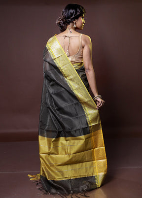 Black Cotton Saree With Blouse Piece