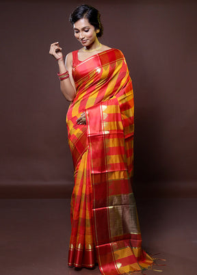 Multicolor Kanjivaram Silk Saree With Blouse Piece