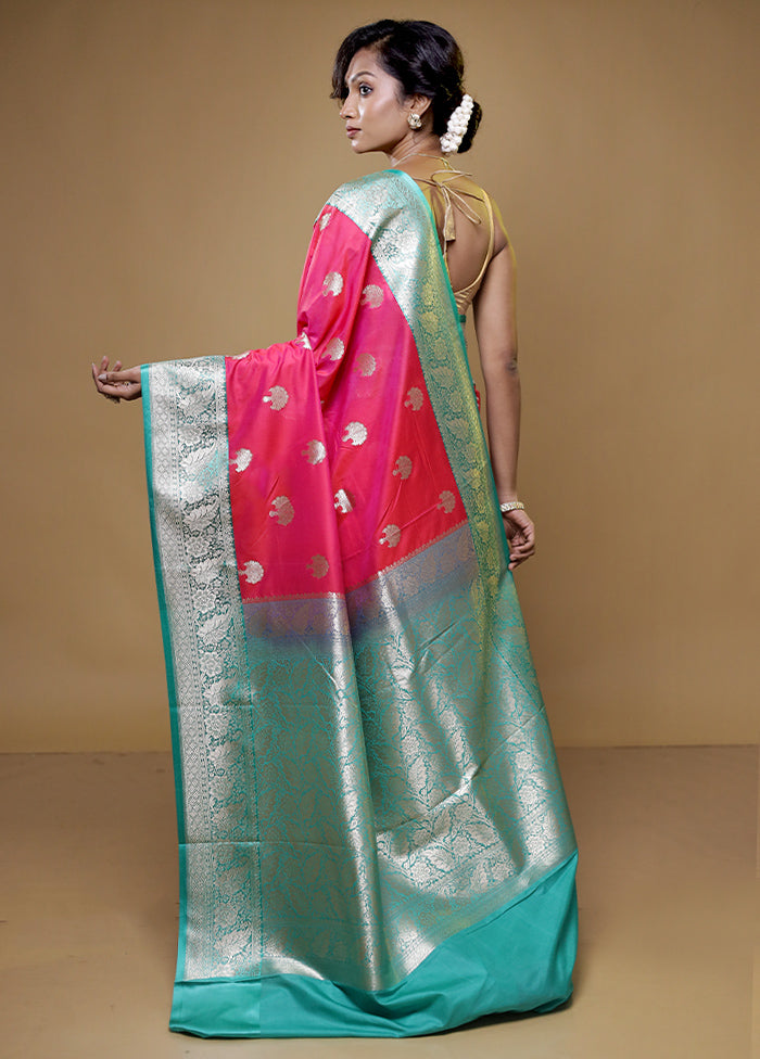 Pink Katan Silk Saree With Blouse Piece