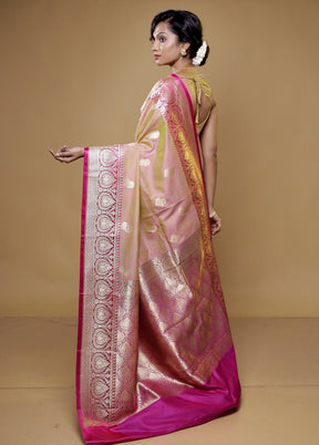 Cream Katan Silk Saree With Blouse Piece