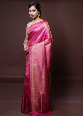 Pink Dupion Silk Saree With Blouse Piece