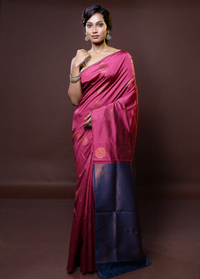 Purple Kanjivaram Silk Saree With Blouse Piece