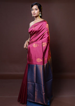 Purple Kanjivaram Silk Saree With Blouse Piece