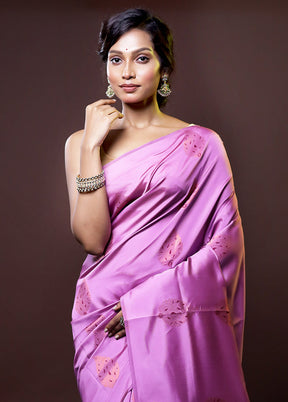 Purple Kanjivaram Silk Saree With Blouse Piece