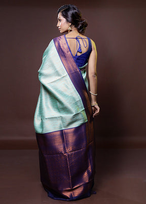 Green Kanjivaram Silk Saree With Blouse Piece