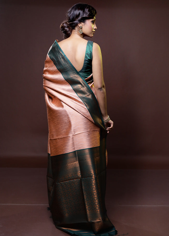 Cream Kanjivaram Silk Saree With Blouse Piece