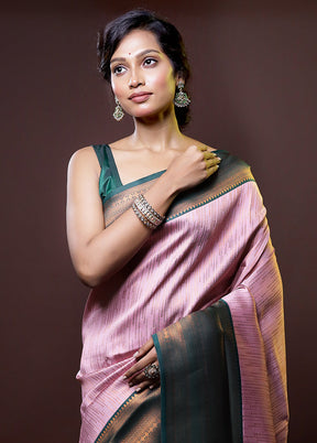 Purple Kanjivaram Silk Saree With Blouse Piece