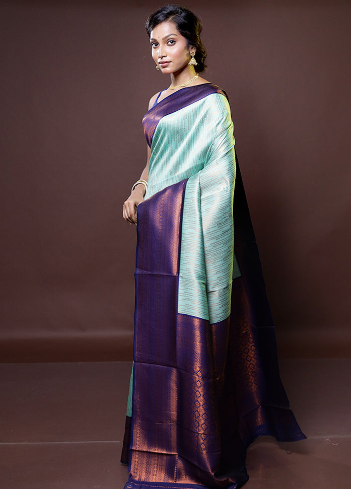 Green Kanjivaram Silk Saree With Blouse Piece