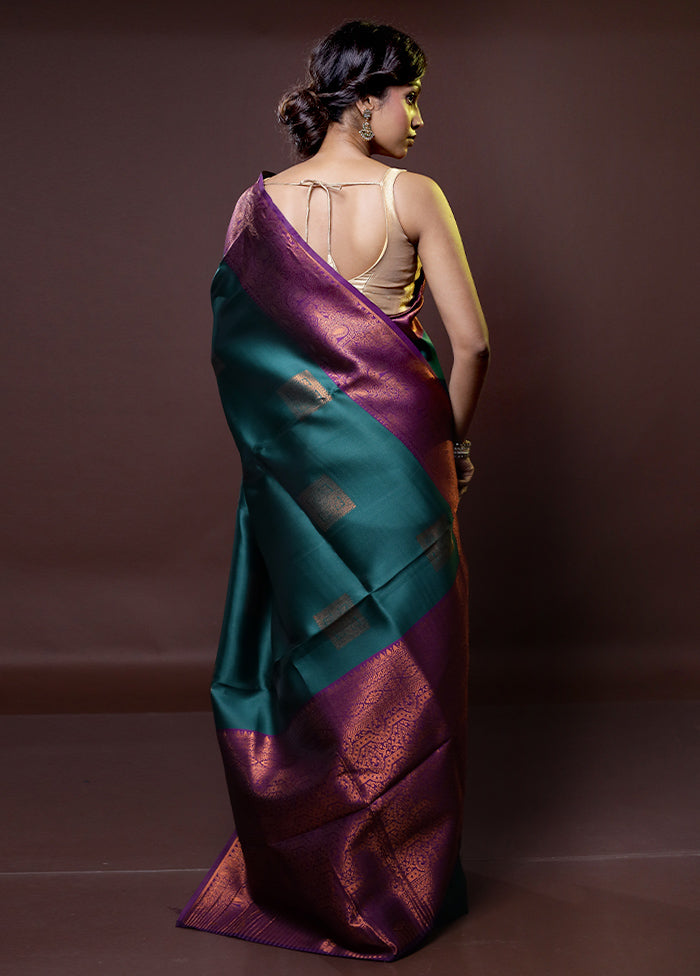 Green Kanjivaram Silk Saree With Blouse Piece