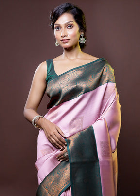 Purple Kanjivaram Silk Saree With Blouse Piece