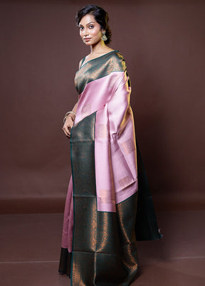 Purple Kanjivaram Silk Saree With Blouse Piece