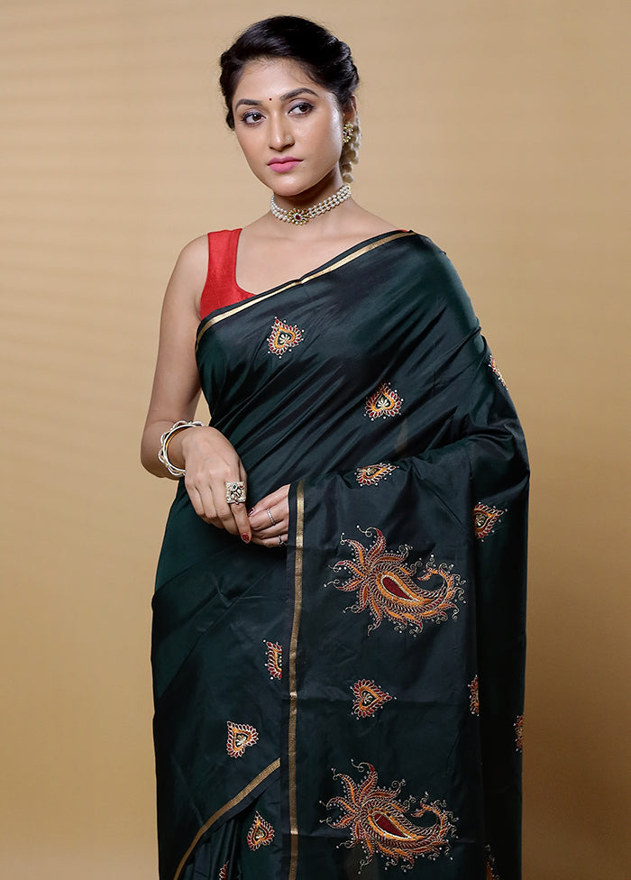 Green Kanjivaram Silk Saree With Blouse Piece