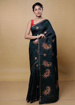 Green Kanjivaram Silk Saree With Blouse Piece