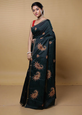 Green Kanjivaram Silk Saree With Blouse Piece