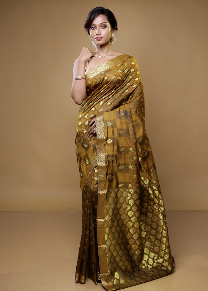 Rust Kanjivaram Silk Saree With Blouse Piece