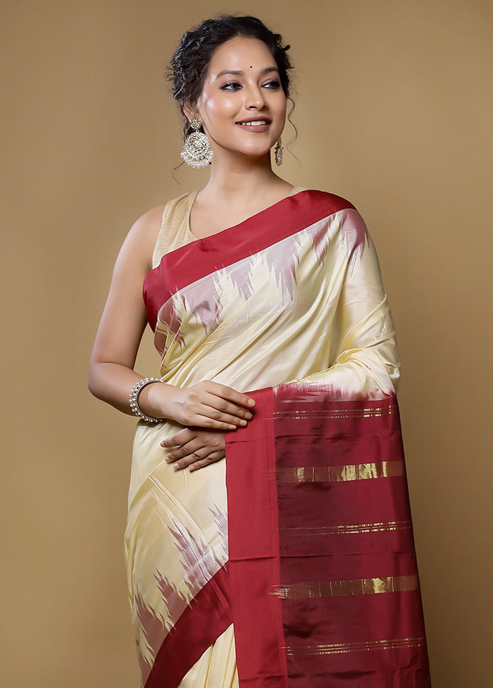 Maroon Kanjivaram Silk Saree With Blouse Piece