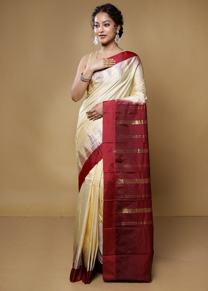 Maroon Kanjivaram Silk Saree With Blouse Piece