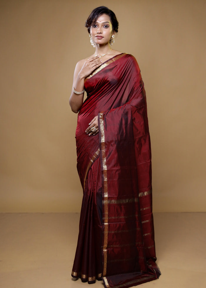 Grey Kanjivaram Silk Saree With Blouse Piece